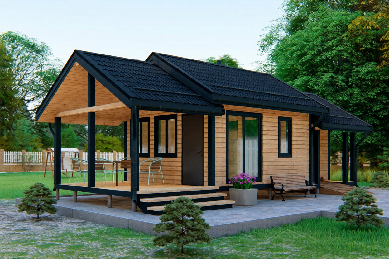 Основное изображение проекта Каркасная баня 47 м²