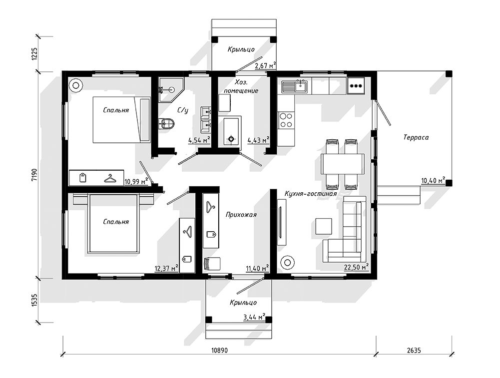 Каркасный дом 81 м²: планировка